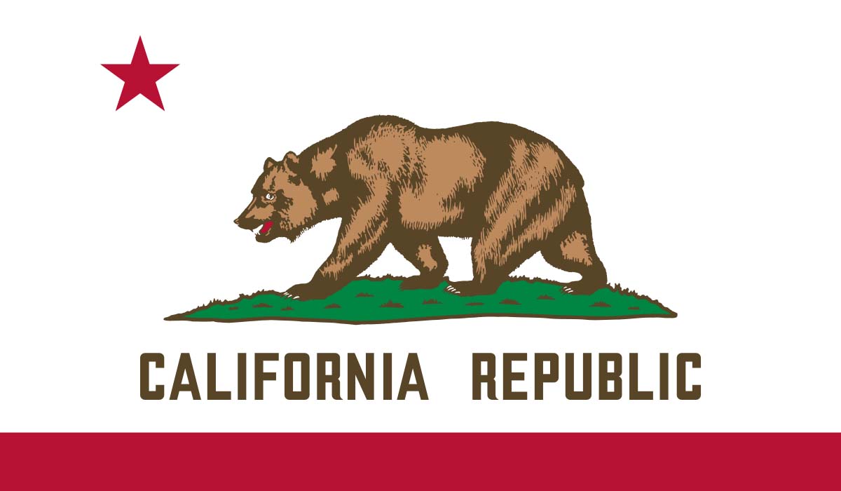 Close up of the California Flag as a graphic. 