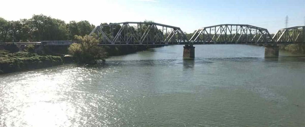 River Bike Trail Bridge Over Water