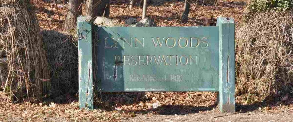 Entry sign to the Lynn Woods Reservation.
