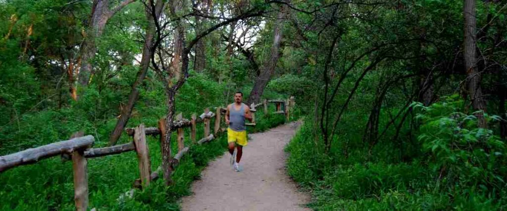 A jogger on the Barton Creek Greenbelt.