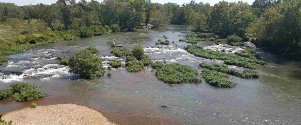 The creek at the Shoal Creek and Bike trail.