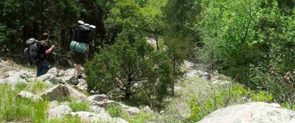 Hikers on the Ozark Trail.