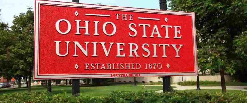Welcoming sign at Ohio State University. 