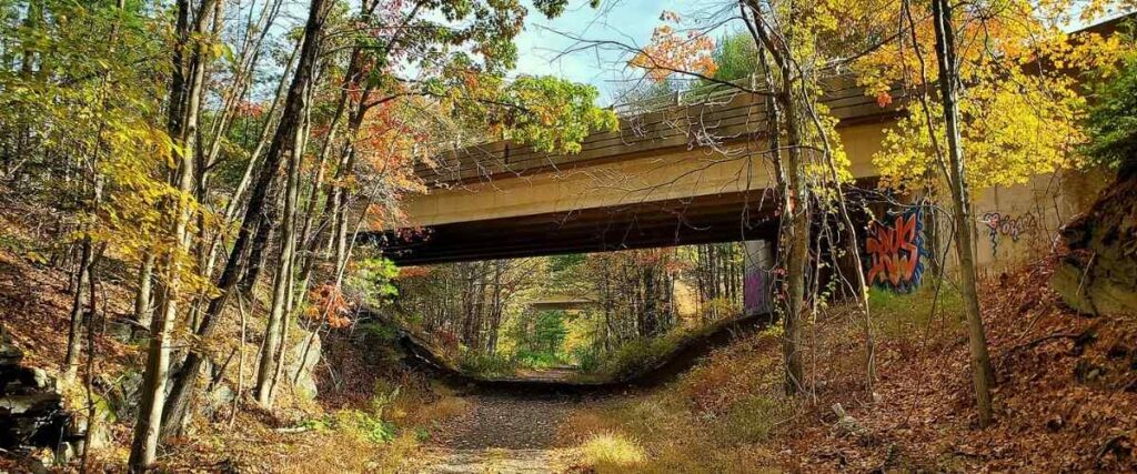 Bridge in October at Air Trail State Park Trail. 