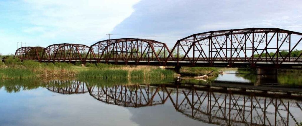 Bridges on Lake Hefner. 
