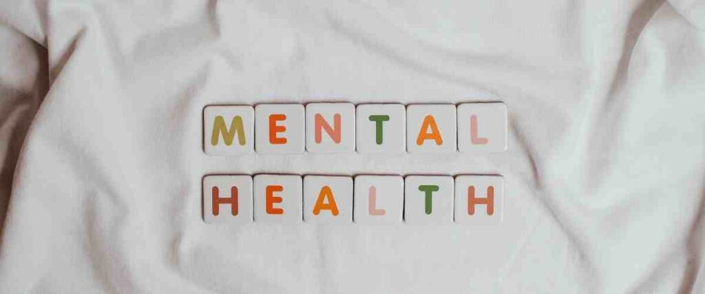 A sheet with words spelled out "Mental Health". 