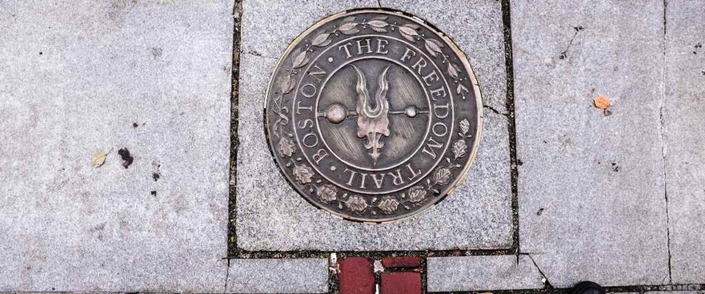 The Freedom Trail ground engraving. 