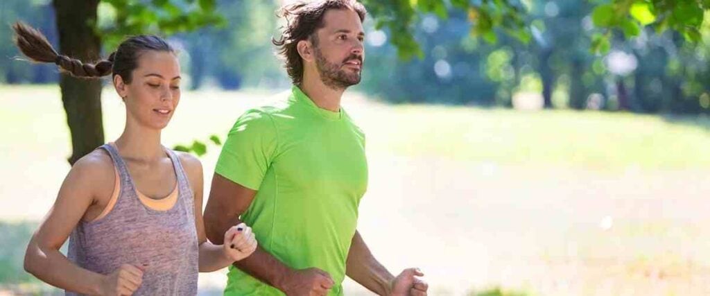 Two runners at Linear Park.