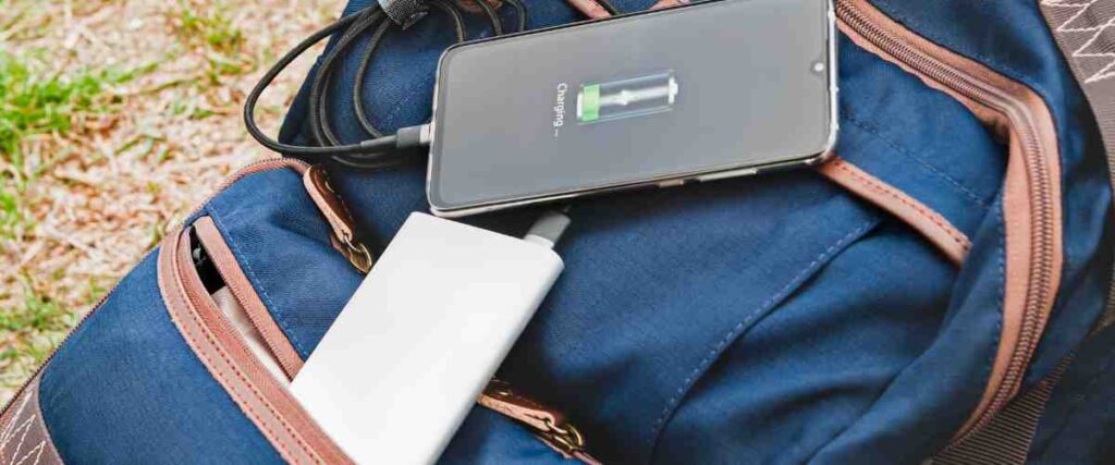 A portable solar back charging phone.