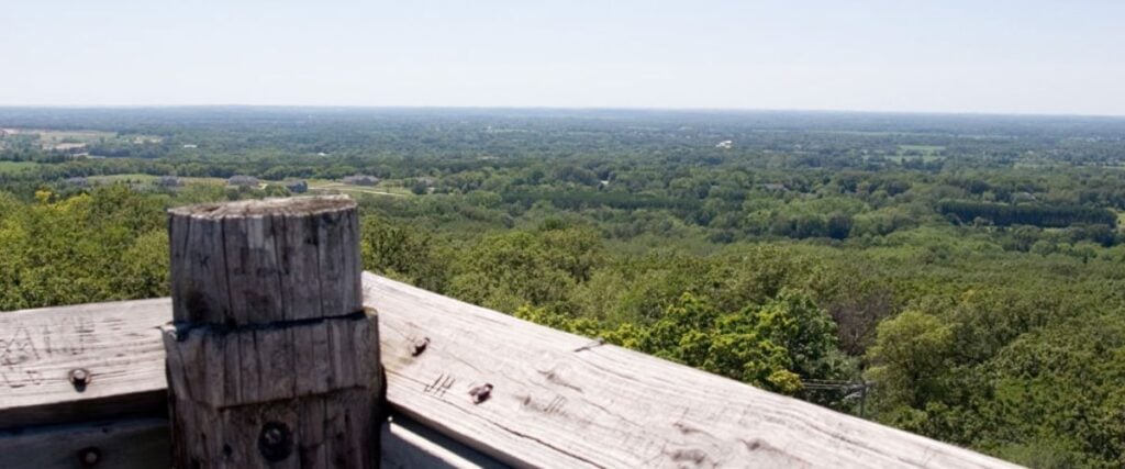 View of Lapham Peak State park from the observation tower.