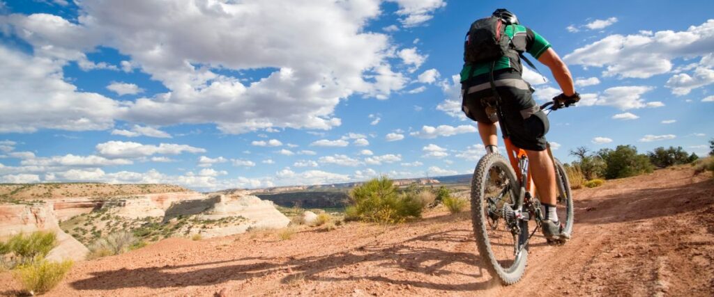 A mountain biker on the Osberg Ridge Trail. 