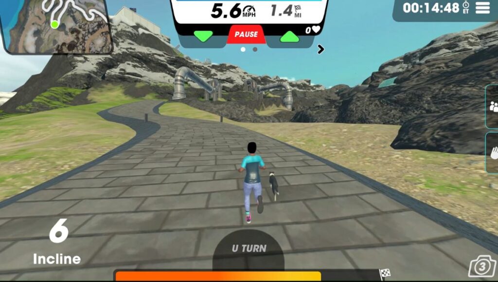 View of running avatar on Borealis Path in Vingo running.